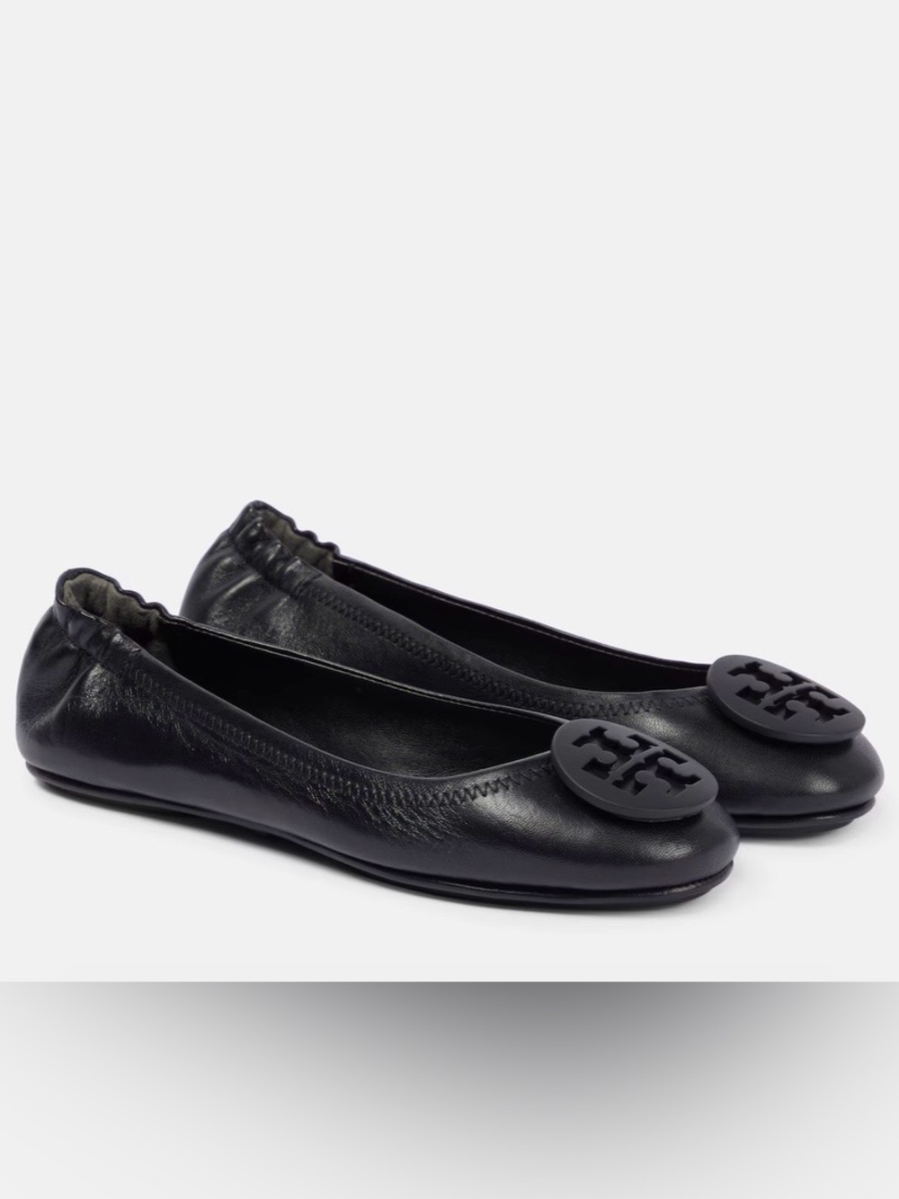 Tory Burch Black Leather Ballet Flats